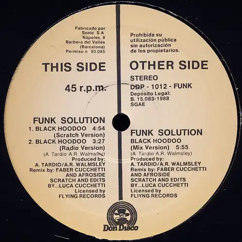 Funk Solution - Black Hoodoo [12" Maxi]