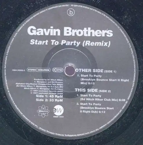Gavin Brothers - Start To Party RMX [12" Maxi]