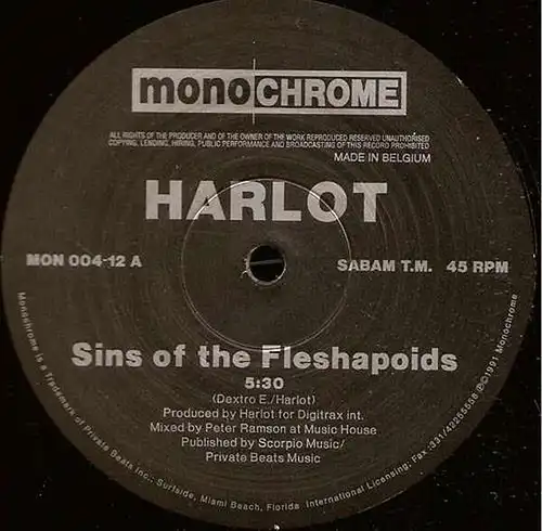 Harlot - Sins Of The Fleshapoids [12" Maxi]