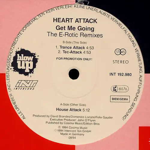 Heart Attack - Get Me Going [12&quot; Maxi]