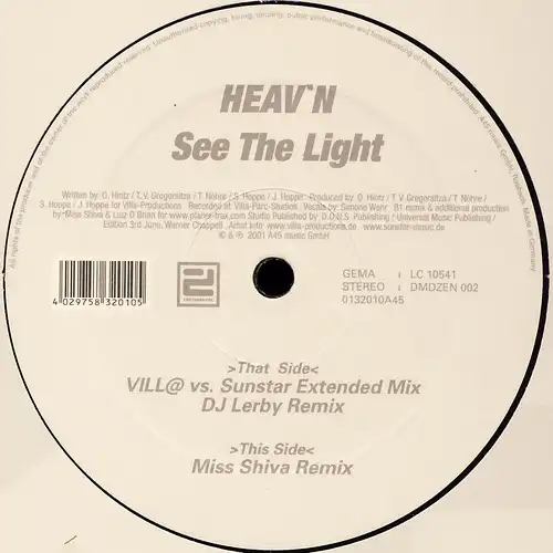 Heav'n - See The Light [12" Maxi]