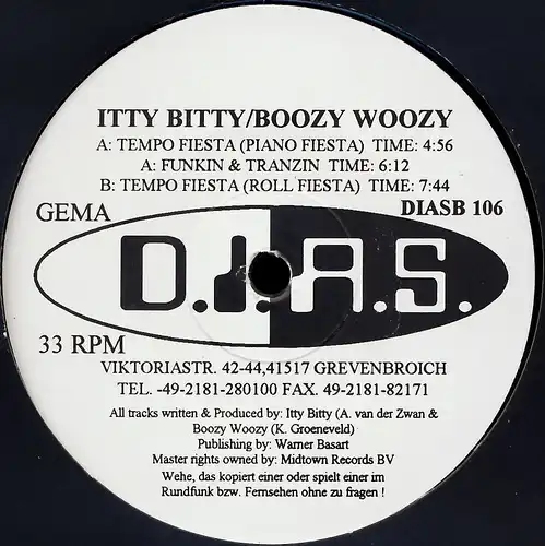 Itty Bitty Boozy Woozy - Tempo Fiesta [12" Maxi]