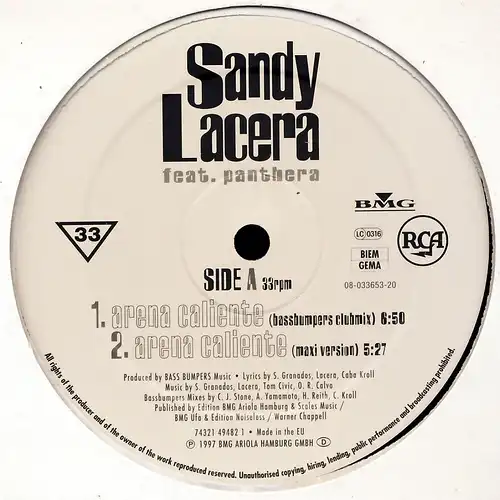 Lacera, Sandy feat. Panthera - Arena Caliente [12" Maxi]