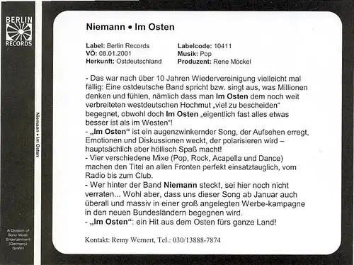 Niemann - À l'Est [CD-Single]