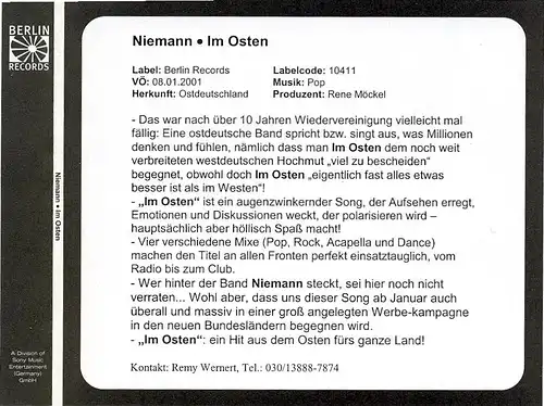 Niemann - Im Osten [CD-Single]