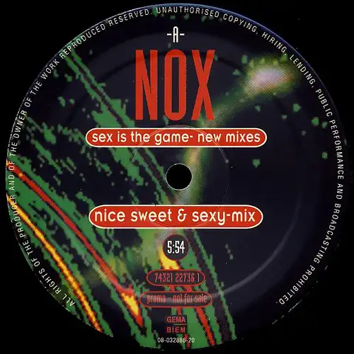 Nox - Sex Is The Game New Mixes [12" Maxi]