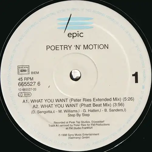 Poetry 'n' Motion - What You Want [12" Maxi]