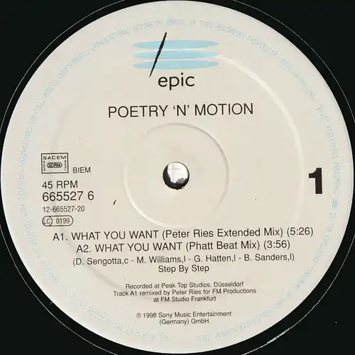 Poetry &#039;n&#0439; Motion - What You Want [12&quot; Maxi]