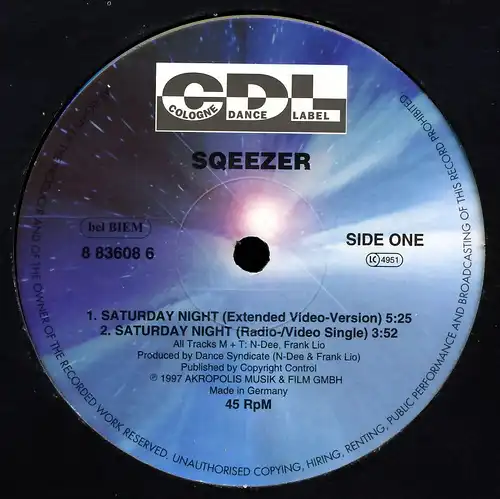 Sqeezer - Saturday Night [12" Maxi]