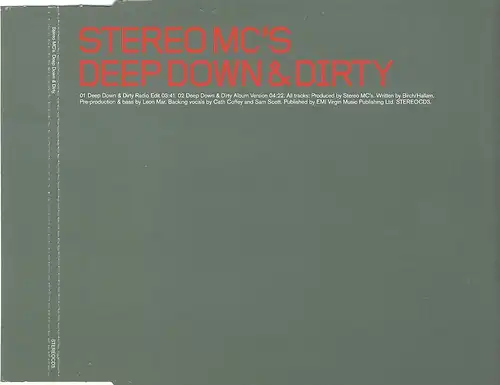 Stereo MC's - Deep Down & Dirty [CD-Single]