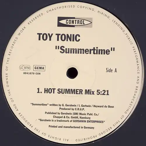Toy Tonic - Summertime [12&quot; Maxi]