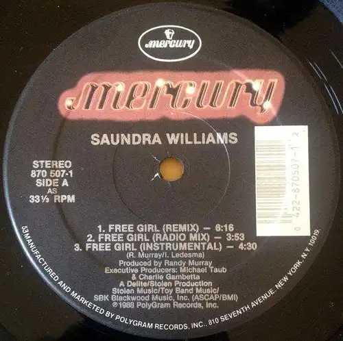Williams, Saundra - Free Girl [12" Maxi]