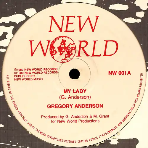 Anderson, Gregory - My Lady / Red Alert [12&quot; Maxi]