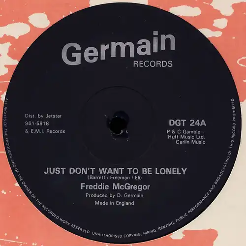 McGregor, Freddie - Just Don't Want To Be Lonely [12" Maxi]