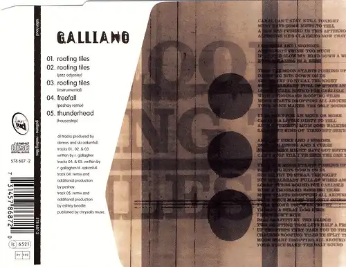 Galliano - Roofing Tiles [CD-Single]