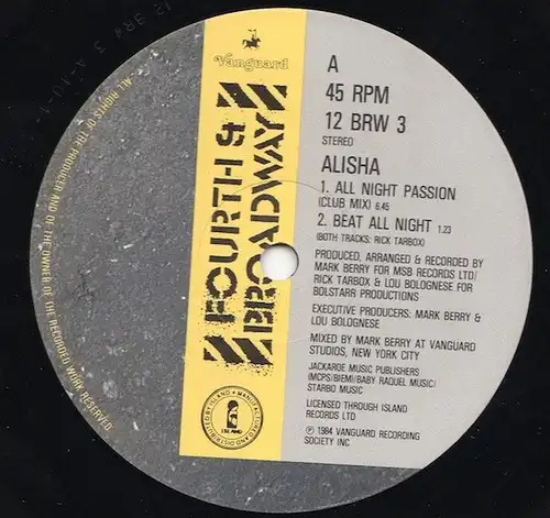 Alisha - All Night Passion [12&quot; Maxi]