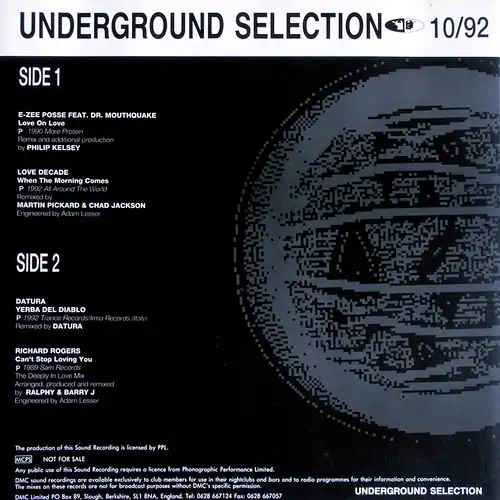 Various - DMC Underground Selection 10/92 [LP]