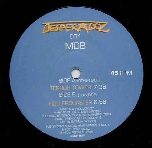 MDB - Terror Tower / Rollercoaster [12" Maxi]