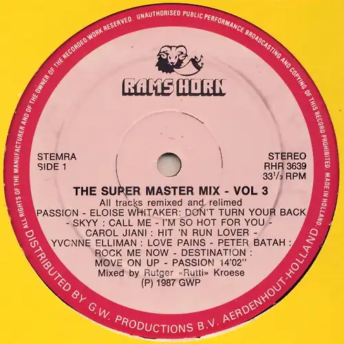 Various - The Super Master Mix Vol. 3 [12&quot; Maxi]