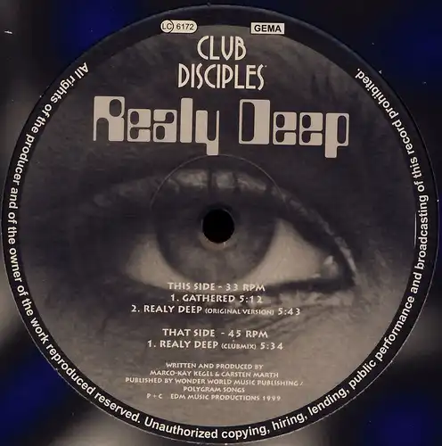 Club Disciples - Realy Deep [12&quot; Maxi]