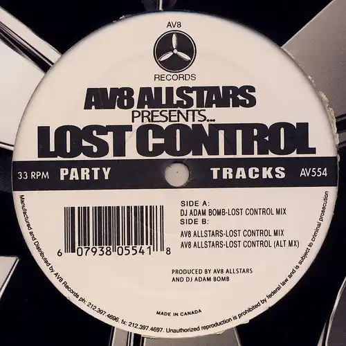AV8 Allstars - Lost Control [12" Maxi]