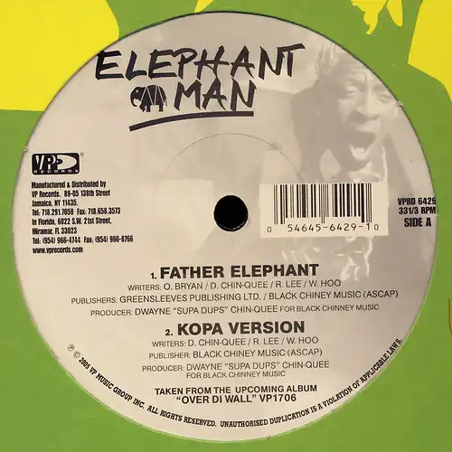 Elephant Man - Père Eléphante [12&quot; Maxi]