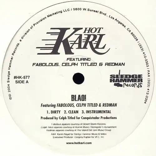 Hot Karl - Blao! / Armand Assante [12" Maxi]