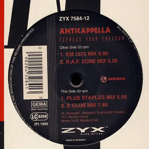 Anticappella - Express Your Freedom [12&quot; Maxi]