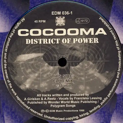 Cocooma - District Of Power [12&quot; Maxi]