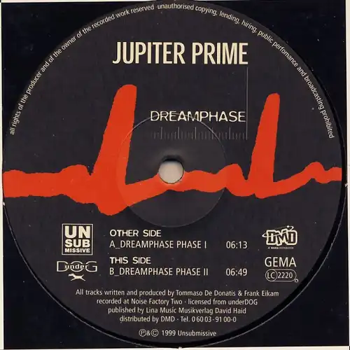 Jupiter Prime - Dreamphase [12&quot; Maxi]