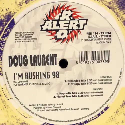 Laurent, Doug - I&#039;m Rushing 98 [12&quot; Maxi]