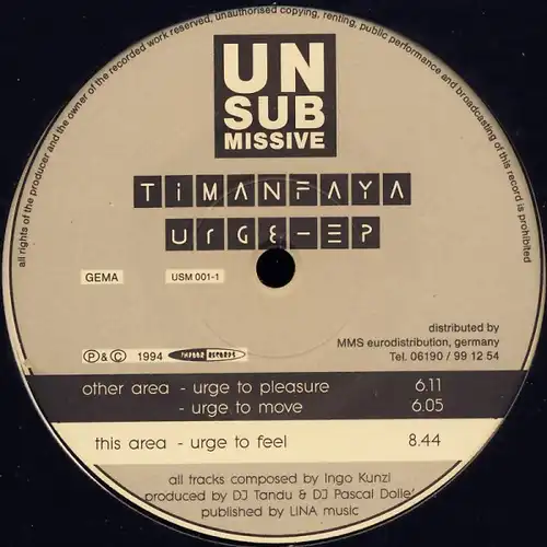 Timanfaya - Urge-EP [12&quot; Maxi]