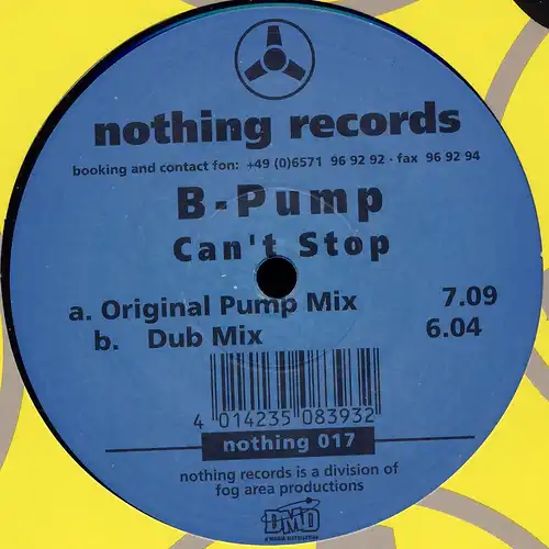 B-Pump - Can&#039;t Stop [12&quot; Maxi]