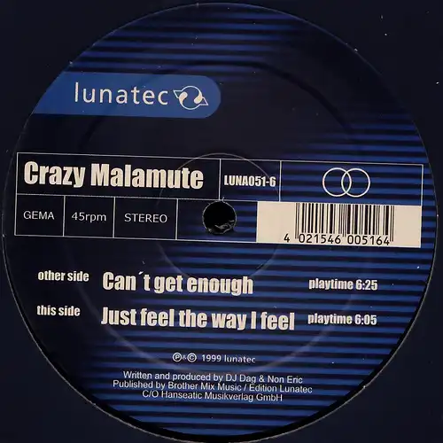Crazy Malamute - Can&#039;t Get Enough [12&quot; Maxi]