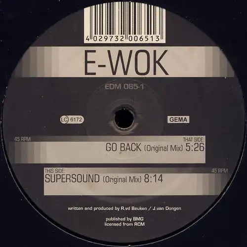 E-Wok - Go Back / Supersound [12" Maxi]