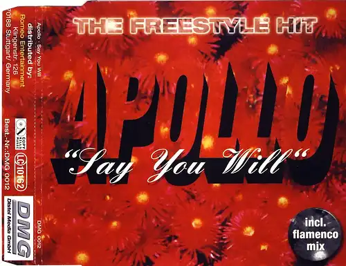 Apollo - Say You Will [CD-Single]