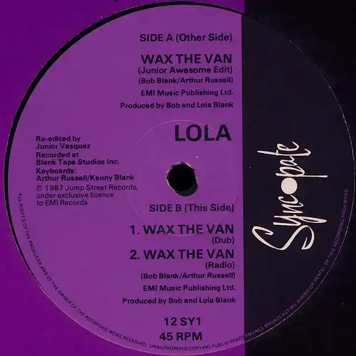 Lola - Wax The Van [12" Maxi]