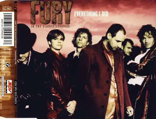 Fury In The Slaughterhouse - Everything I Did [CD-Single]