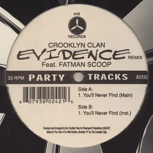 Clooklyn Clan - You&#039;ll Never Find (feat. Fatman Scoop) Evidence Remix [12&quot; Maxi]