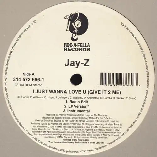 Jay-Z - I Just Wanna Love U (Give It 2 Me) [12" Maxi]