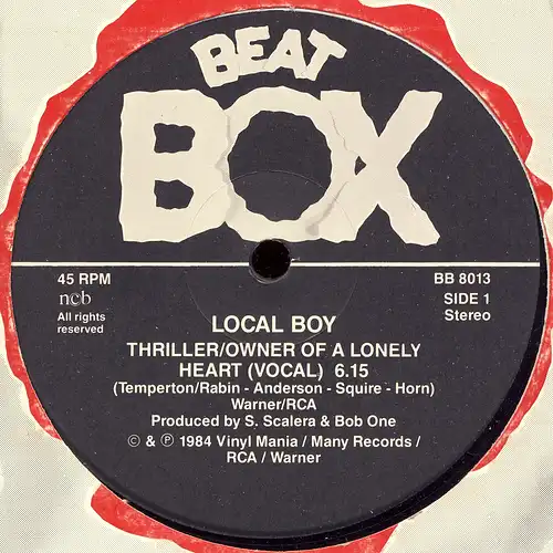 Local Boy - Thriller / Owner Of A Lonely Heart [12" Maxi]