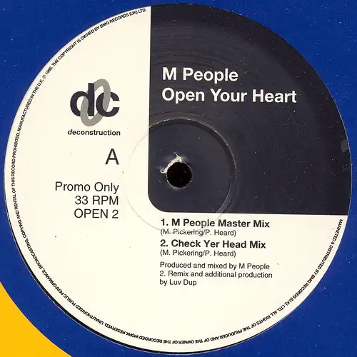 M People - Open Your Heart [12&quot; Maxi]