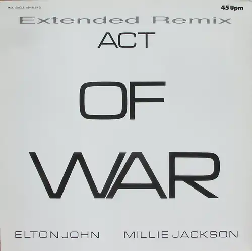 John, Elton & Millie Jackson - Act Of War [12" Maxi]