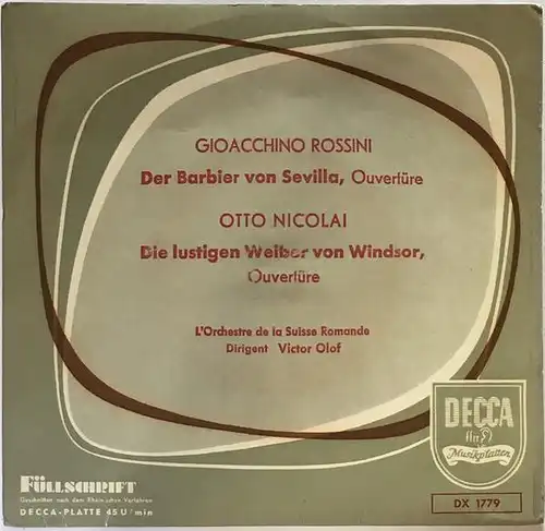 L&#039; Orchestre De La Suisse Romande - La Barbie De Séville / Les Femmes Drôles De Windsor [7&quot; Single]