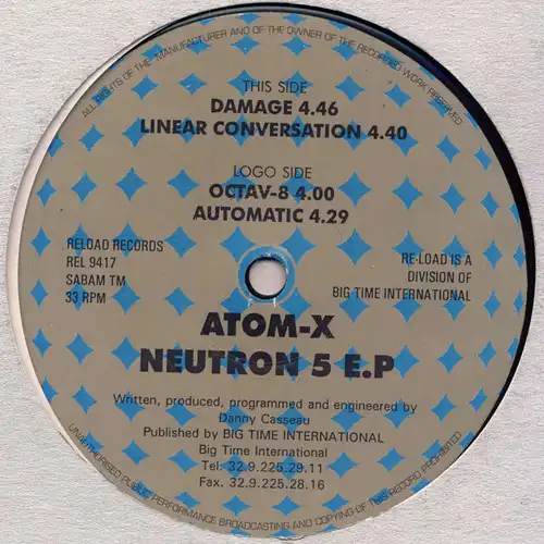 Atom-X - Neutron 5 E.P. [12" Maxi]