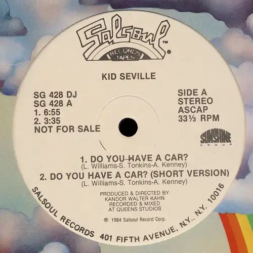 Kid Seville - Do You Have A Car? [12&quot; Maxi]