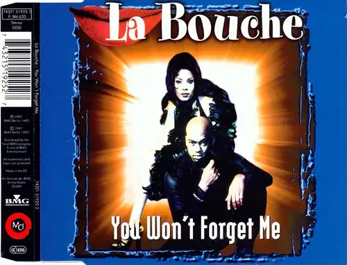 La Bouche - You Won&#039;t Forget Me [CD-Single]