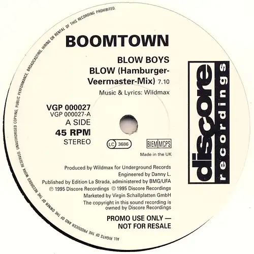 Boomtown - Blow Boys Bow [12&quot; Maxi]
