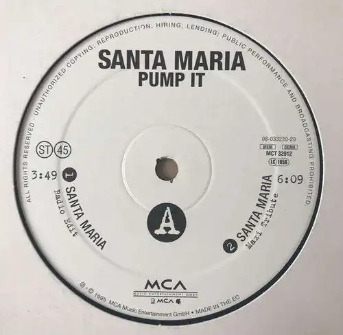 Pump It - Santa Maria [12" Maxi]