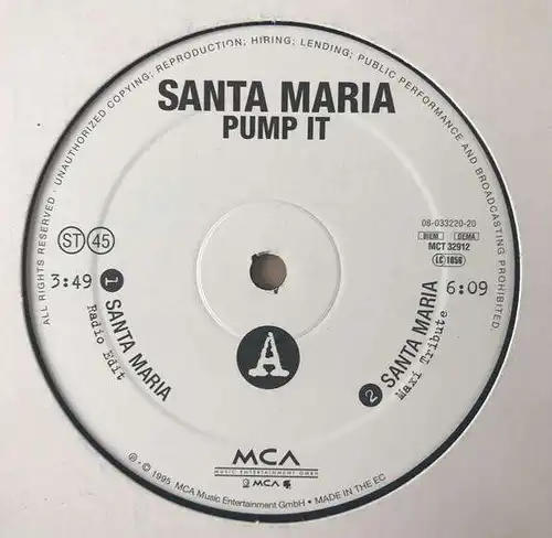 Pump It - Santa Maria [12&quot; Maxi]